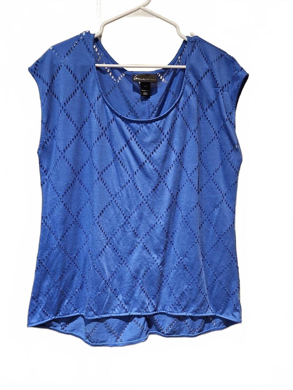 Lane Bryant women's 14/16 Eyelet knit short sleeve blouse top plus size shirt
